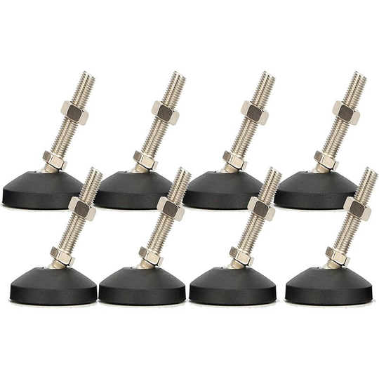 Furniture adjustment screw, adjustable foot stainless steel height M10 x 30mm non -slip leveling foot with t -nut, 8 parts