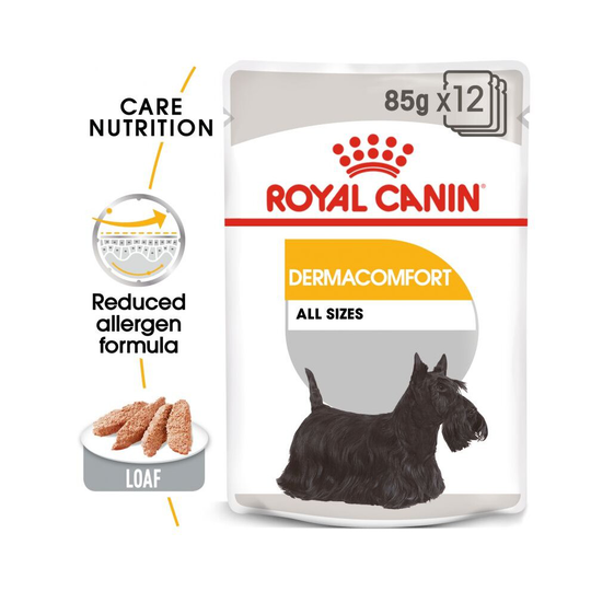 (12 x 85g) Adult Wet Dog Food Care Nutrition Dermacomfort Royal Canin