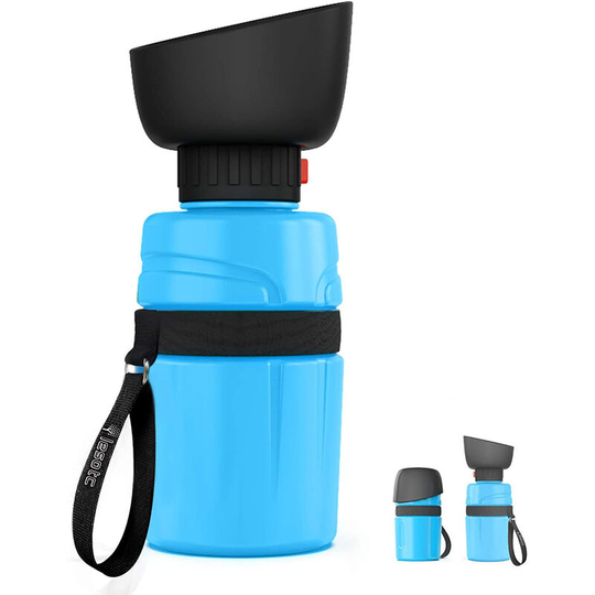 Heguyey - 600ml Portable Dog Water Bottle with Water Bowl Portable Dog Cat Water Dispenser Non-Toxic Leak-Proof Water Bottle Travel Hiking