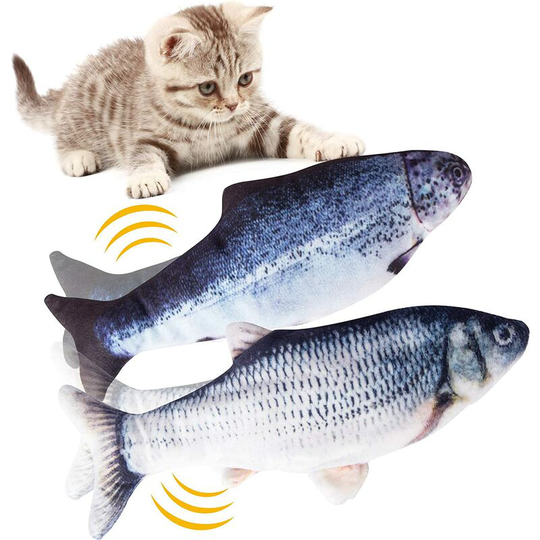 Toy for cat 2 rooms, realistic simulation electronic fish toy, cat toy Fish moving usb Loading kitten toy
