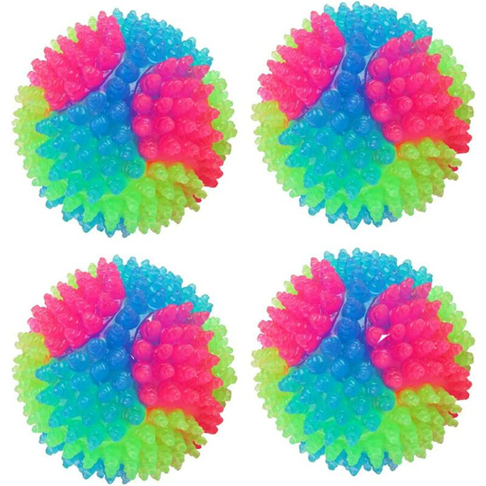 Pcs Ball Toy for Dog and Cat ,Light Up Dog Balls ,led Jumping Ball Pets Cats Balls Fun Toy (4 pcs Stab Balls)