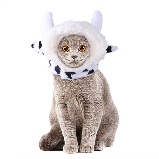 Pet hat Teddy dresses up cow hat cat hat cat head cover pet supplies 36 * 35cm