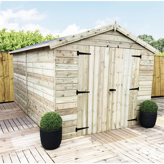 Purtee 6 ft. W x 12 ft. D Solid Wood Garden Shed