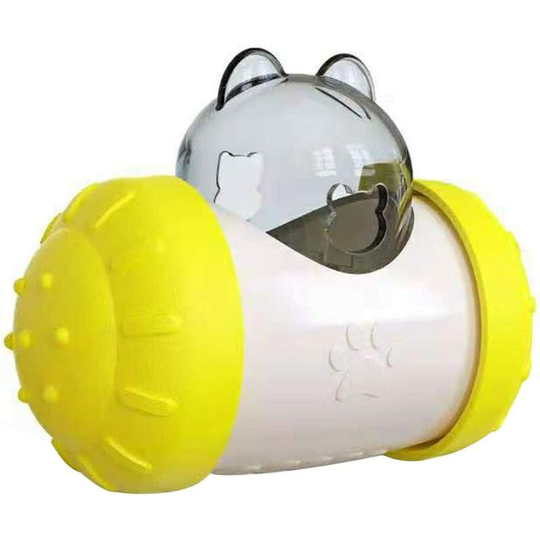 Pet Cup Dispenser Toy, interactive food toy, Cat Food Feeders Ball, for Cat Dog Feeder (yellow)