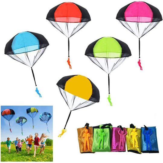 5 Pcs Parachute Toy, Hand Throwing Parachute Toy Set, Outdoor Toys for Children, Gift to Children (Random Color)