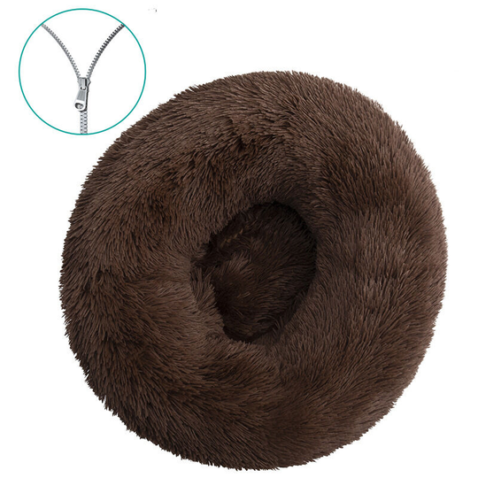 Animal nest, round plush, diameter 40cm, brown