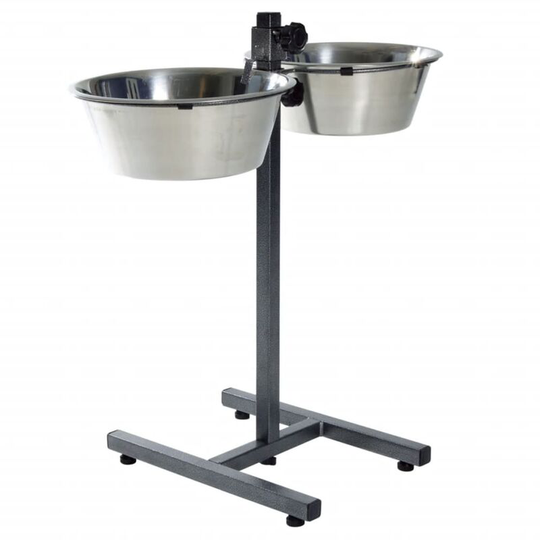 Adjustable Dog Bowl Stand 9 L 28 cm 24923 TRIXIE - Silver