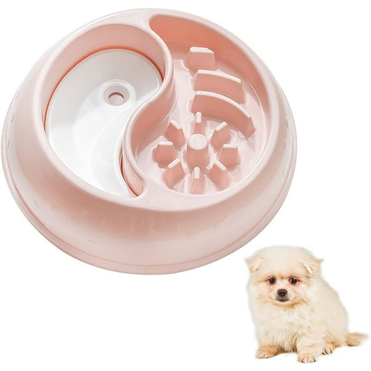 Plastic Pet Food Bowl Simple Household Universal Cat Bowl with Floating Disc Puppies Breeds Kitten Non-Slip