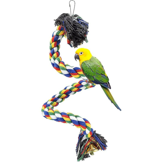 Bird Perches Parrot Colorful Climbing Rope Swing Toys Parrot Stand (50cm) Thsinde