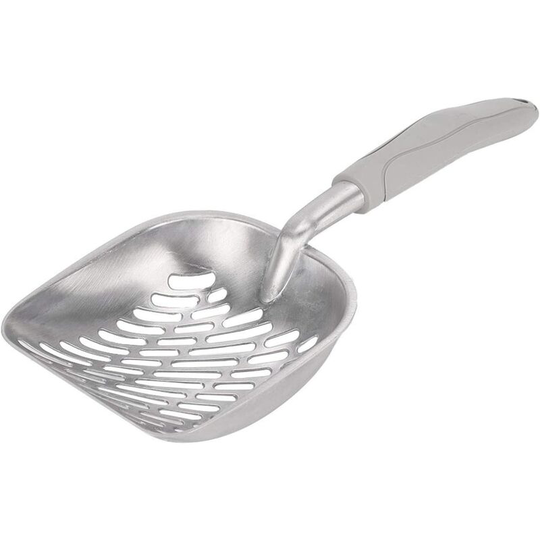 Cat Litter Shovel, Easy to Clean Metal Cat Litter Shovel Easy to Use for Cat Poop Sifting (Gray)