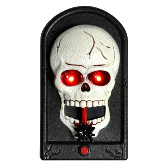 Halloween Party Skull Door Bell With Spider Prank Sound & Light