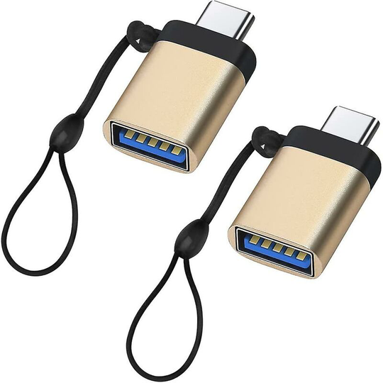 Thsinde - Usb c To Usb 3.0 Adapter With Lanyard(2 Pack),usb-c To Usb-a Female Otg Adapter Usb Type c Adapter Compatible, Gold