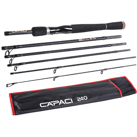 Capaci - 2.1m / 2.4m 6 Sections Carbon Spinning Casting Fishing Rod Lure Fishing Rod Hand Pole Fishing Tackle,model: Spinning Rod 2.4m - model: