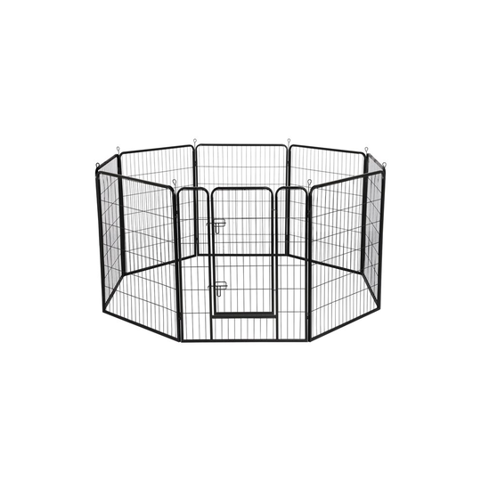 Yaheetech 8 Panel Dog Playpen Exercise Pen Fence 100cm High Black