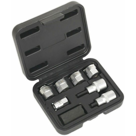8pc McPherson Strut Nut Set - 1/2" Square Drive Castellated Sockets Teeth Tooth