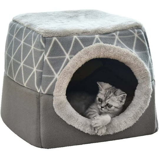 Winter Plush Collapsible Cat House Thsinde