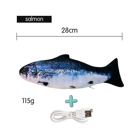 (Salmon) Electric Fish Wagging Moving Interactive Pet Toy