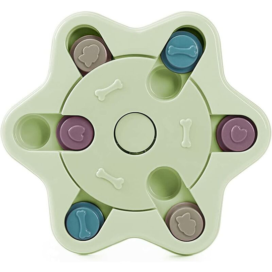 Dog Puzzle Feeding Toy, Dog Intelligence Toy, Educational Dog Toy, Interactive Dog Toy, (Hexagonal Green) - Langray