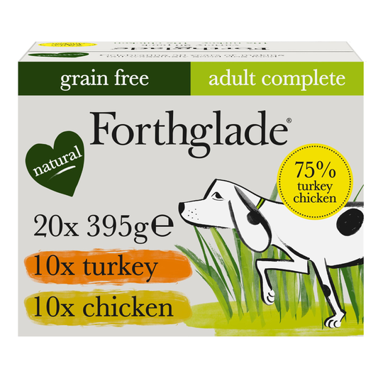 Forthglade Complete Meal Grain Free Adult Dog - Chicken & Turkey - Saver Pack: 40 x 395g