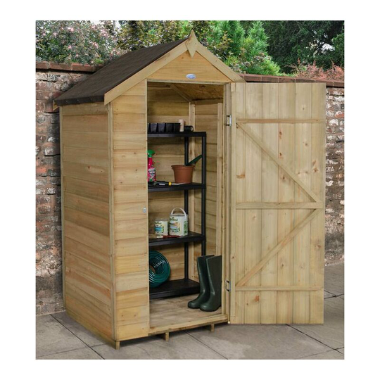 Apex Overlap Pressure Treated Wooden Garden Shed 4x3 No Window Storage