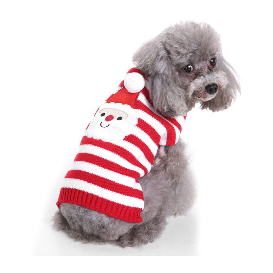 Dog Sweater, Christmas Sweater for Pets, Knitted Clothes for Pets, Santa Claus, m - Muff