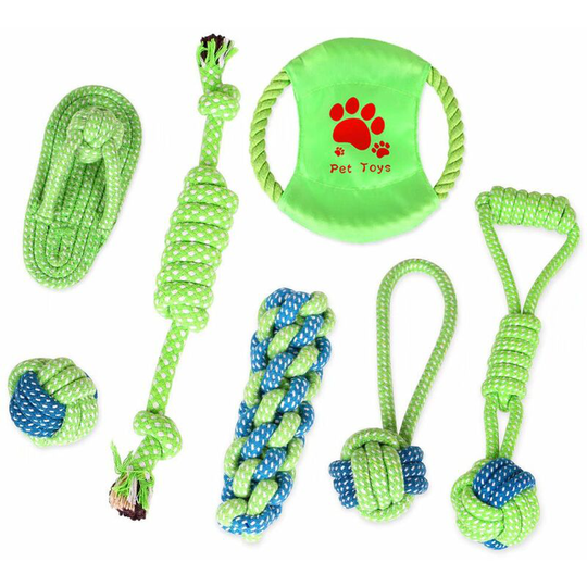 Set of 7 Tricot toys with Pet Rope Chew Toy toys dog puppy cotton strings with