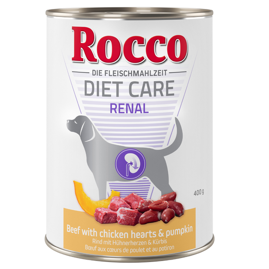 Rocco Diet Care Renal - Beef with Chicken Hearts & Pumpkin - Saver Pack: 24 x 400g