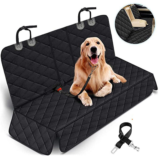 Benobby Kids - Dog Car Seat Cover for Back Seat, Durable Car Seat Protector with 1 Elastic Dog Seat Belt, Waterproof Back Seat Covers for Dogs and