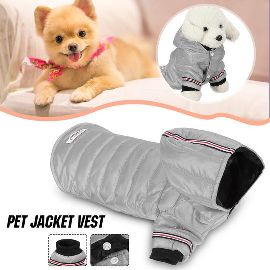 Waterproof Warm Autumn Winter Dog Pet Coats Clothes Padded Grey Size m
