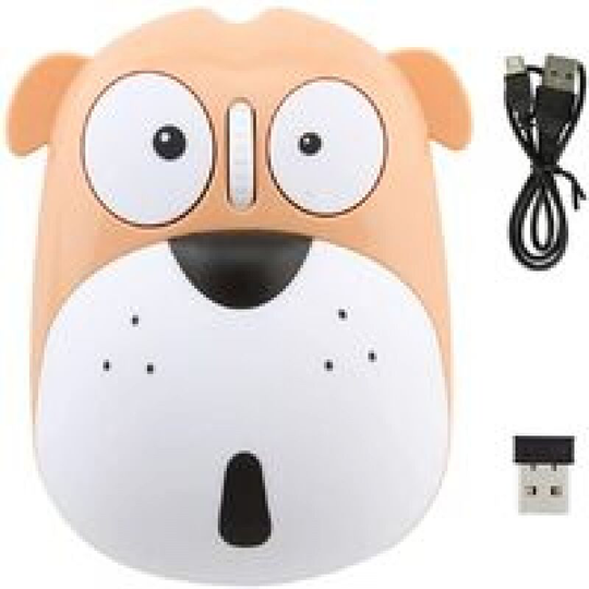 2.4GHz Wireless Mouse Cute Animal Dog Wireless Mouse Mini Rechargeable Optical Mouse Computer Mouse orange