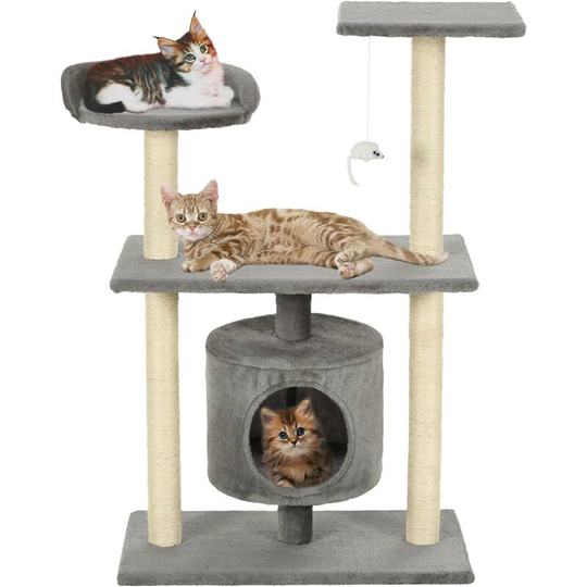 Cat Tree with Sisal Scratching Posts 95 cm Grey - Grey