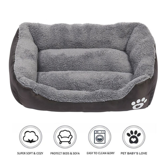 (Black, M: (54X42cm)) Pet Dog Cat Bed Soft Warm Cushion Puppy Kennel Mat Blanket Washable