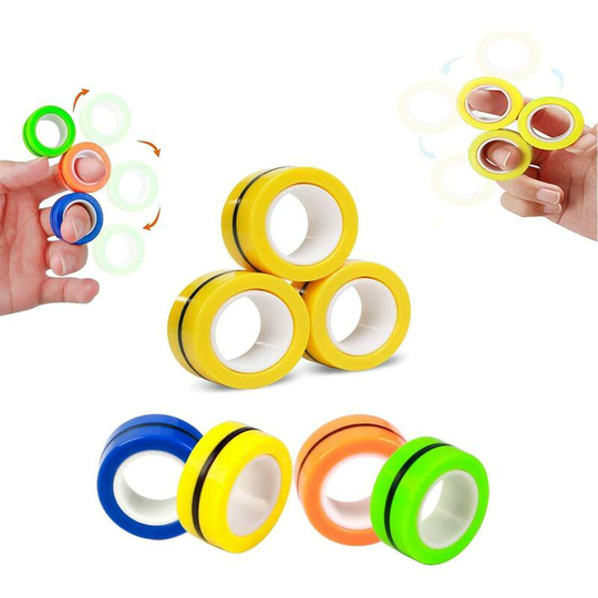 Finger Magnetic Ring - Fidget Spinner, Sensory Toys, Decompression Magnetic Magic Ring,Magic Magnet Ring for Adult Fidget Spinning Magnetic Rings