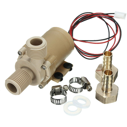 Solar Water Circulation Pump dc 12V Solar Pump Hot Water Pump Brushless Motor Low Noise Maximum Flow Rate: 6.5L/min