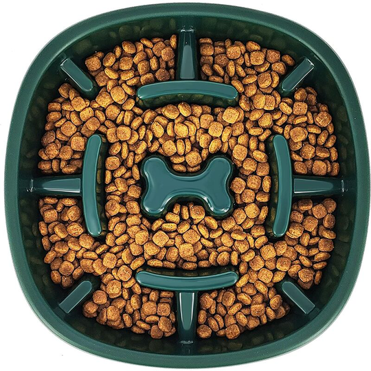 Dog Slow Feeder Bowl-Slow Feeder Dog Bowl for Dogs-Non Slip Puzzle Bowl-Dog Food Bowl Eco Friendly 3 Cups for Dog Pet Slow Feeder,Green