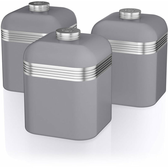 Retro Set of 3 Canisters Grey - grey - Swan