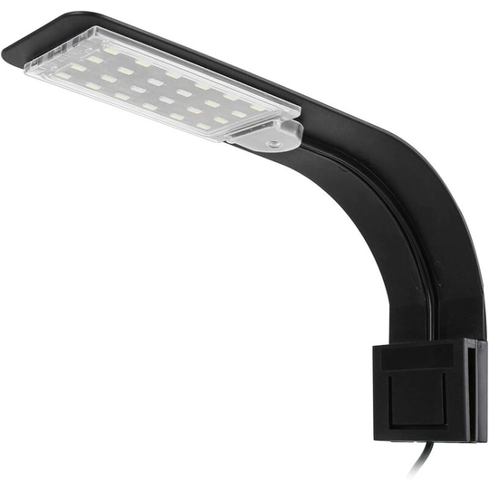 Aquarium Light, Ultra Thin led Aquarium Light Mini Aquarium Clamp Light with 24 led White and Blue Light for Fish and Plants, 10W - eu Plug (Black)