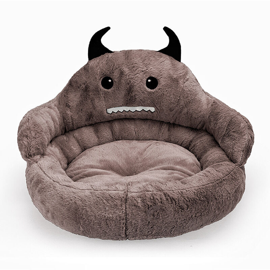Ilovemilan - Pet supplies rabbit velvet little monster pet nest mattress creative dog nest Autumn winter warm cat nest brown color 40*45*25cm