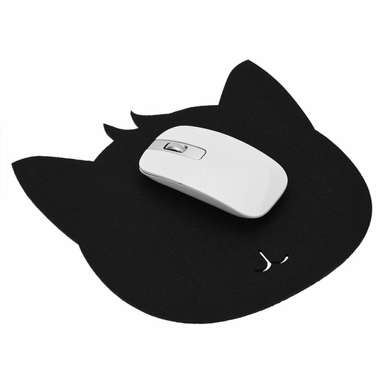 Cat Shape Anti static Felts Table Mouse Pad Office Dust proof Desk Pads Black