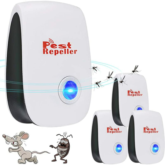 Ultrasonic Insect Repeller, Indoor Electronic Insect Repellent Repels Mosquitoes, Cockroaches, Ants, Spiders, Fleas, 100% Pet Friendly (4 Pack)