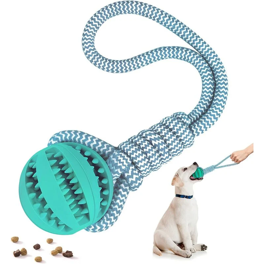 Dog Ball Toy, Dog Gum Ball Toy, Clean Teeth, Dog Chew Ball with Rope for Small, Medium and Large Dogs