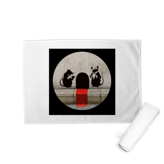 Red Carpet Rats Tea Towel