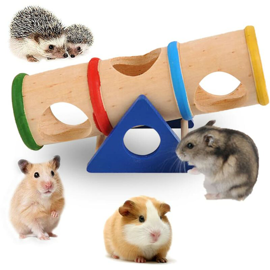 Echoo - Small Animals Tunnel, Rodent Tunnel, Hamster Tunnel, Ferret Tunnels, Wooden Hamster Tunnel, Pet Swing, for Rabbits, Hedgehogs, Rats,