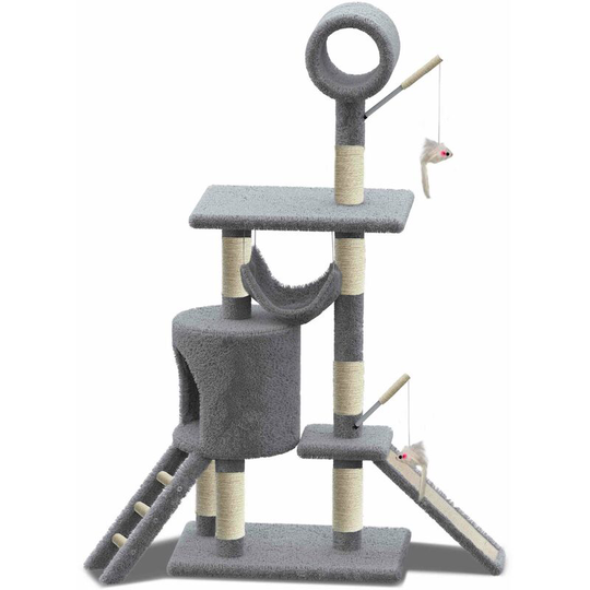 Cat Tree Tower, Cat Condo with Sisal Scratching Post, Grey, xxl - Vounot