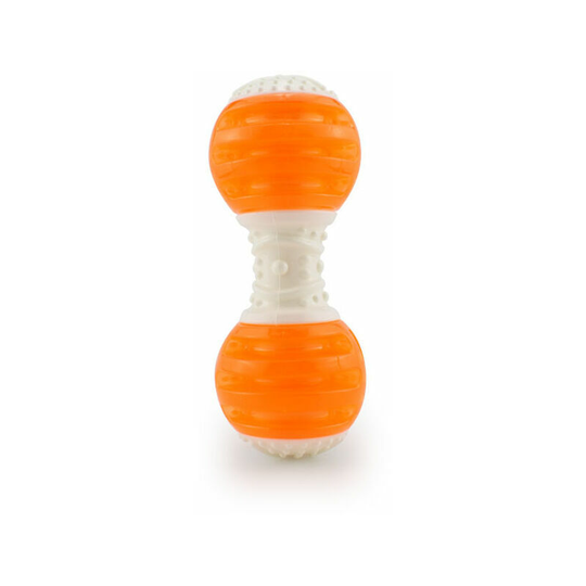 Joorrt - Dumbbell Shape Pet Toy, Dog Toys and Games, Molar Cleaning Teeth Toys Durable Dog Molar Toy, Chewing Dumbbell Dog Toy for Dogs, Cats(Orange,