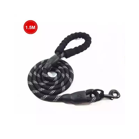 Pet leash, reflective dog leash 1.5m*1.2cm black - Muff