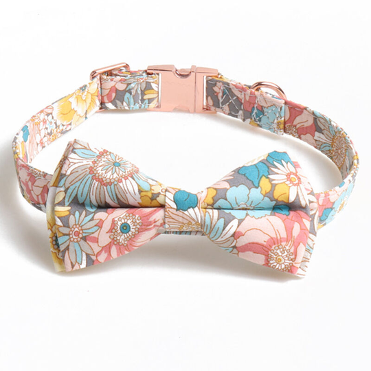 Cute Dog Collar Tie And Headband Set, Soft And Comfortable Adjustable Quick Release Buckle