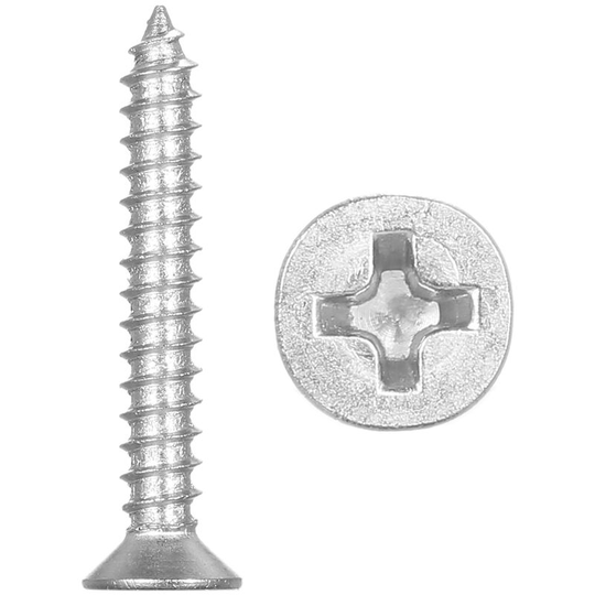 A2 DIN7982 #6 304 3.5mm Stainless Steel Screw Countersunk Self Tapping Wood Screws, 3.5mmx25mm - 3.5mmx25mm