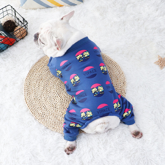 Dog (dark blue) clothes four-legged clothes for puppy girls and boys, soft puppy clothes for daily indoor and outdoor use. m [chest 39 back 26