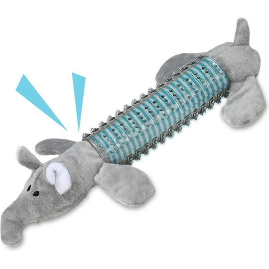 Plush Dog Toys, Indestructible Rubber Puppy Toys Small Gray Dogs Soekavia